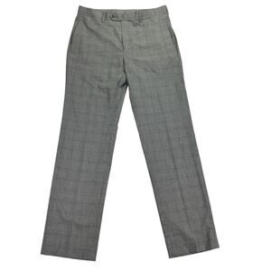 Michael Kors Mens Marvin Classic Fit Stretch Plaid Pants Gray 33x32